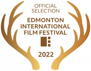 Grafik eines Geweihs, zwischen den Hörnern steht: Official Selection Edmonton International Film Festival 2022